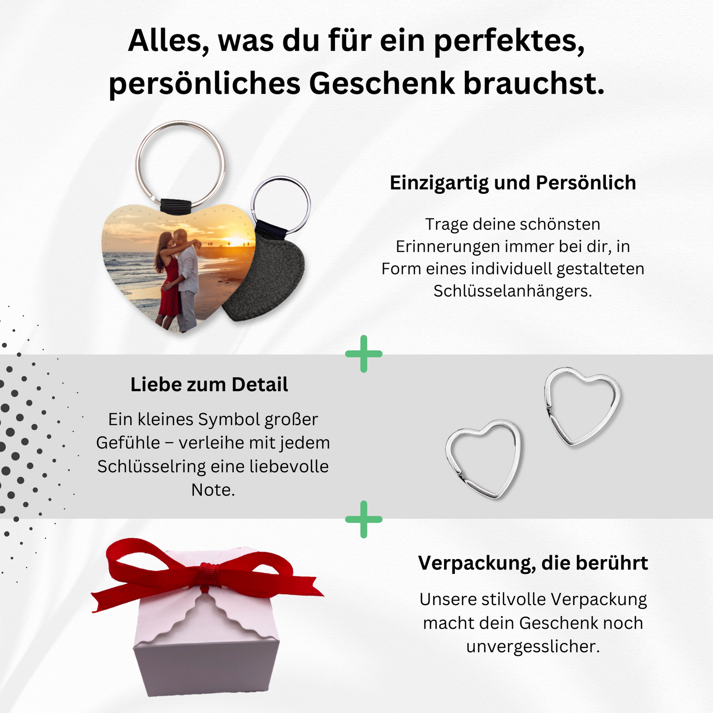 Personalisierter Schlüsselanhänger | Glitzerherz | Schwarz